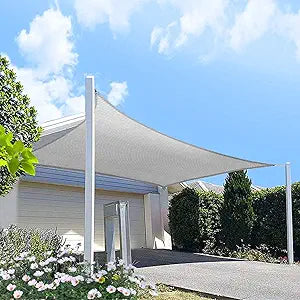 16' x 20' Brown Rectangle Sun Shade Sail Canopy, 95% UV Blockage Awning Shelter