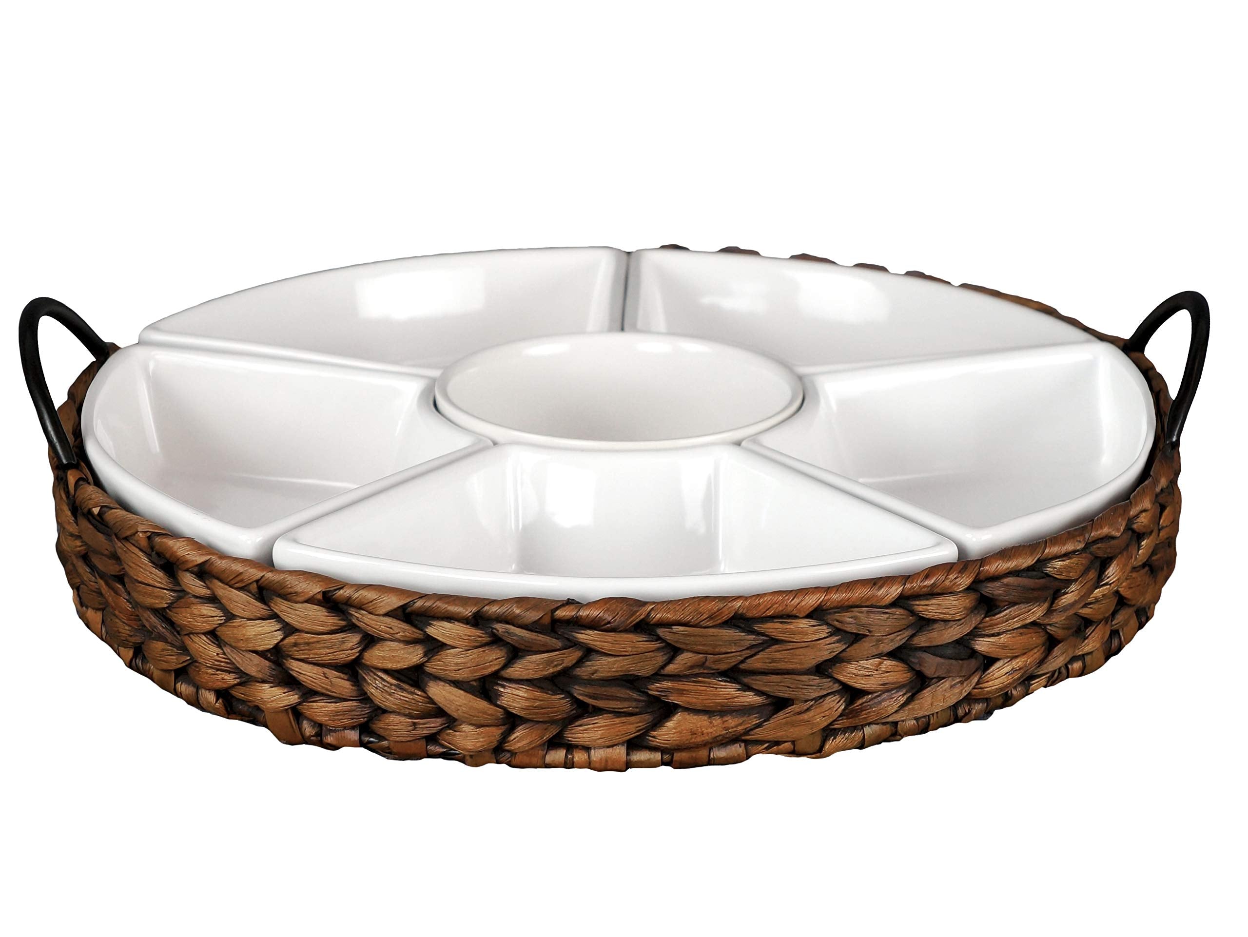 Serving Tray and Serving Dishes, RANDEFURN 7-Set Gold Platters