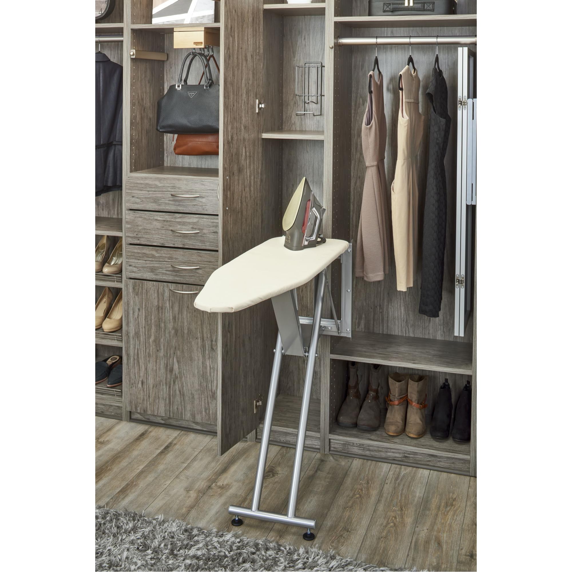 Sidelines Premiere Pop Up Ironing Board for Custom Laundry/Closet Systems w/Soft-Close