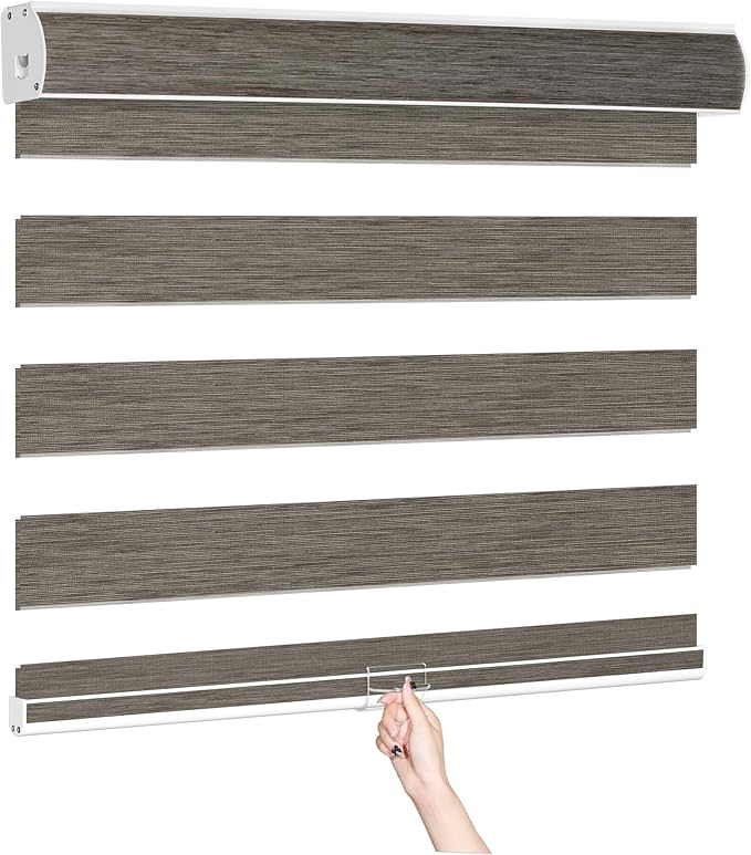 Cordless Zebra Blinds for Window Blackout Zebra Roller Blind with Thermal Insulation