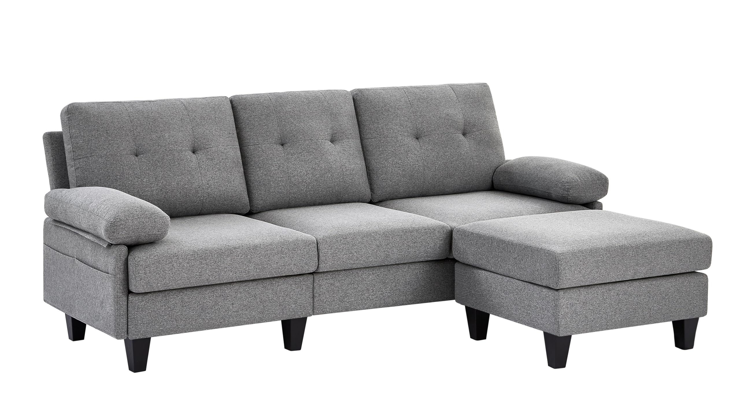 86" Convertible Sectional Sofa, Deep 3-Seat L Shaped Sectional Couch