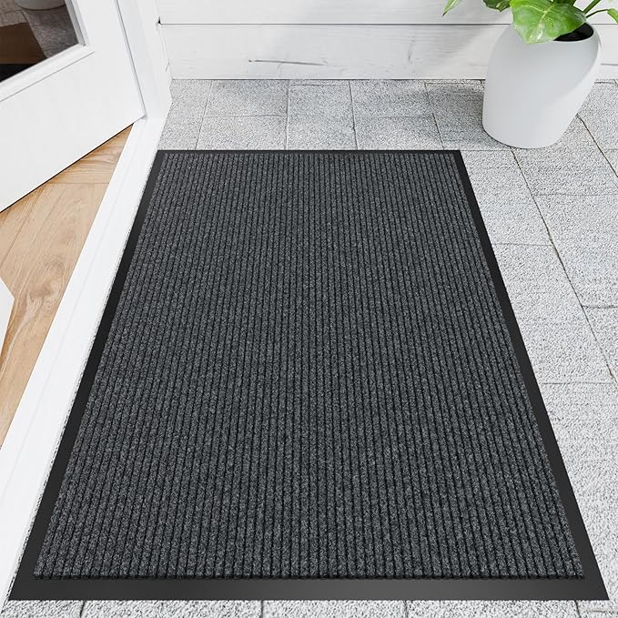 Front Door Mat, 4' x 8' Heavy Duty Indoor Outdoor Door Mat for Entryway