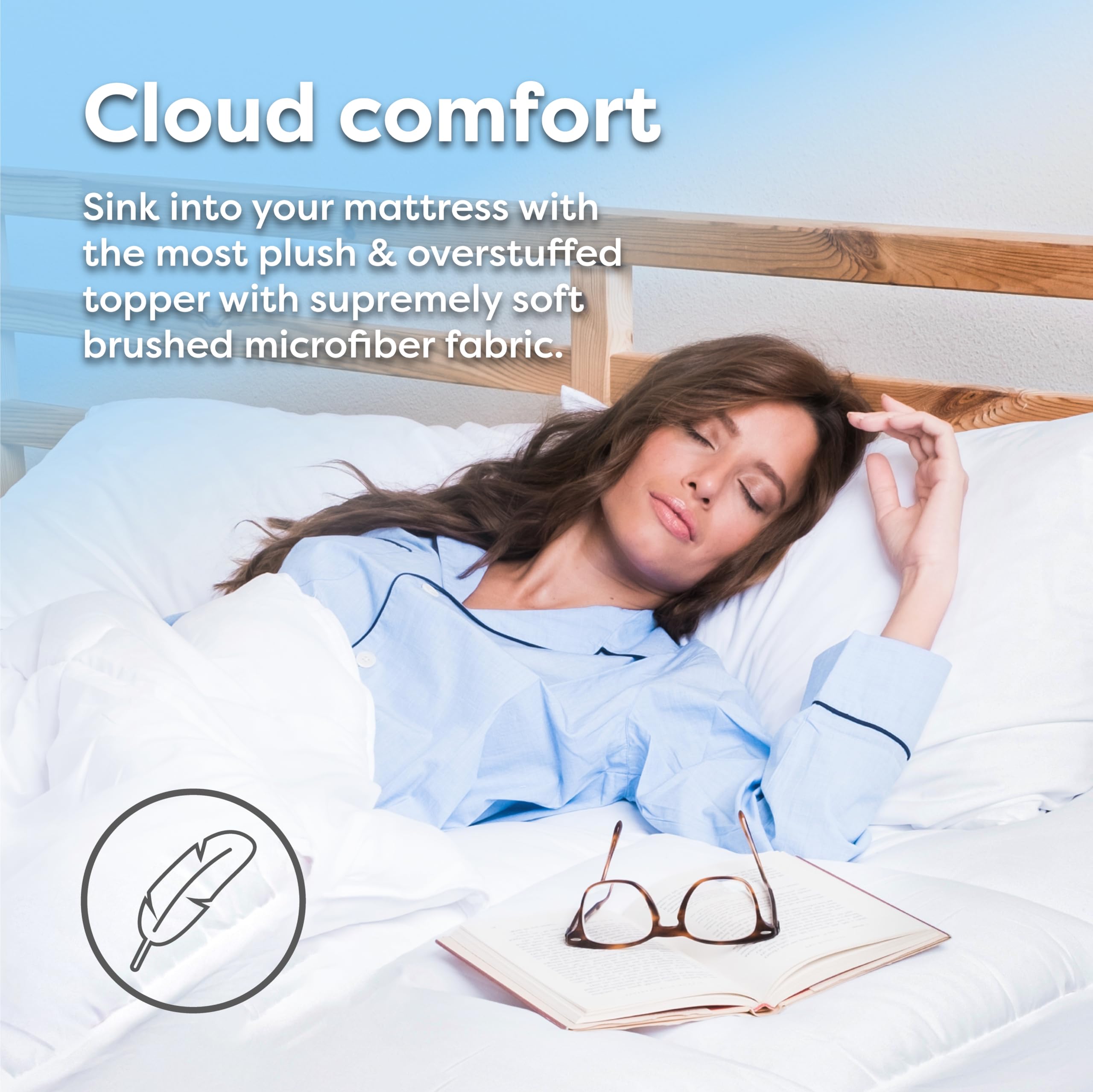 Hypoallergenic Mattress Cover- Overstuffed - Deep Pocket - Goose Down Alternative Pillow