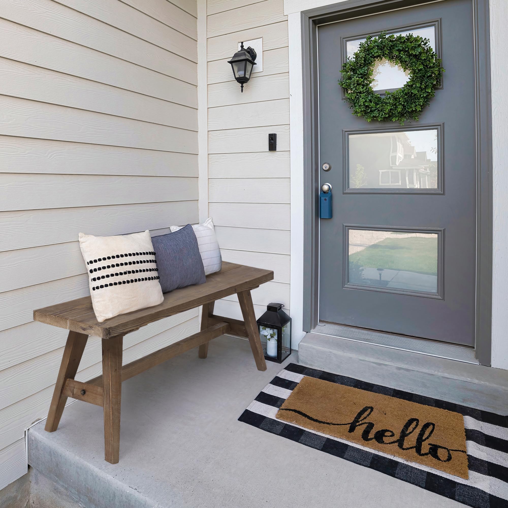 47" Farmhouse Wood Bench, Dining Room Bench, Entryway Bench for Living Dining Room