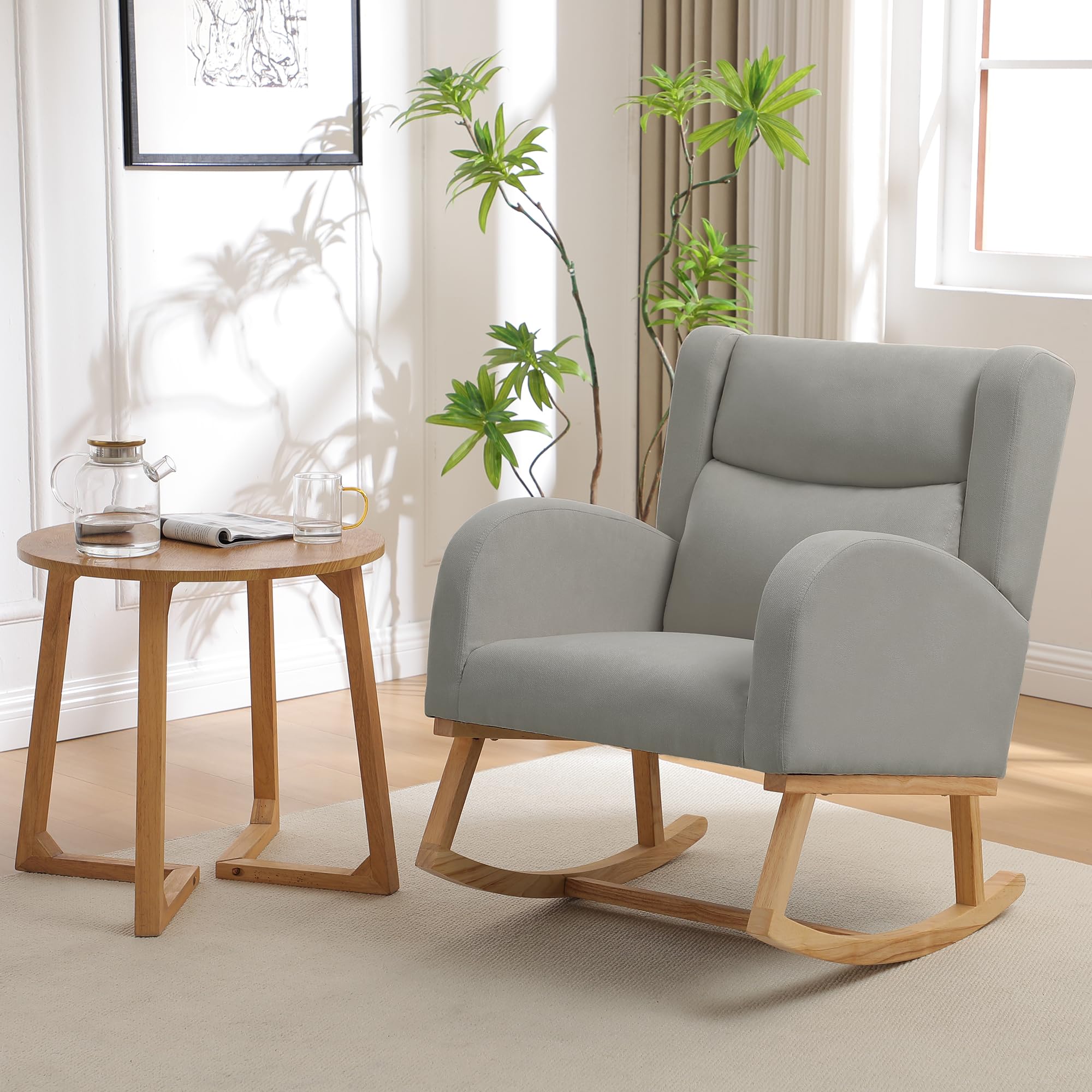 Nursery Rocking Chairs, Upholstered Rocking Chairs Glider Rocker for Living Room