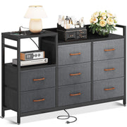 Dresser for Bedroom with Charging Station, 52" Long Dresser