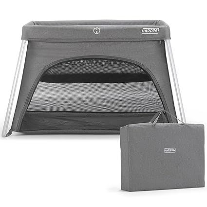 Crib with Comfy Mattress, Lightweight Portable Crib Requires No Assembly