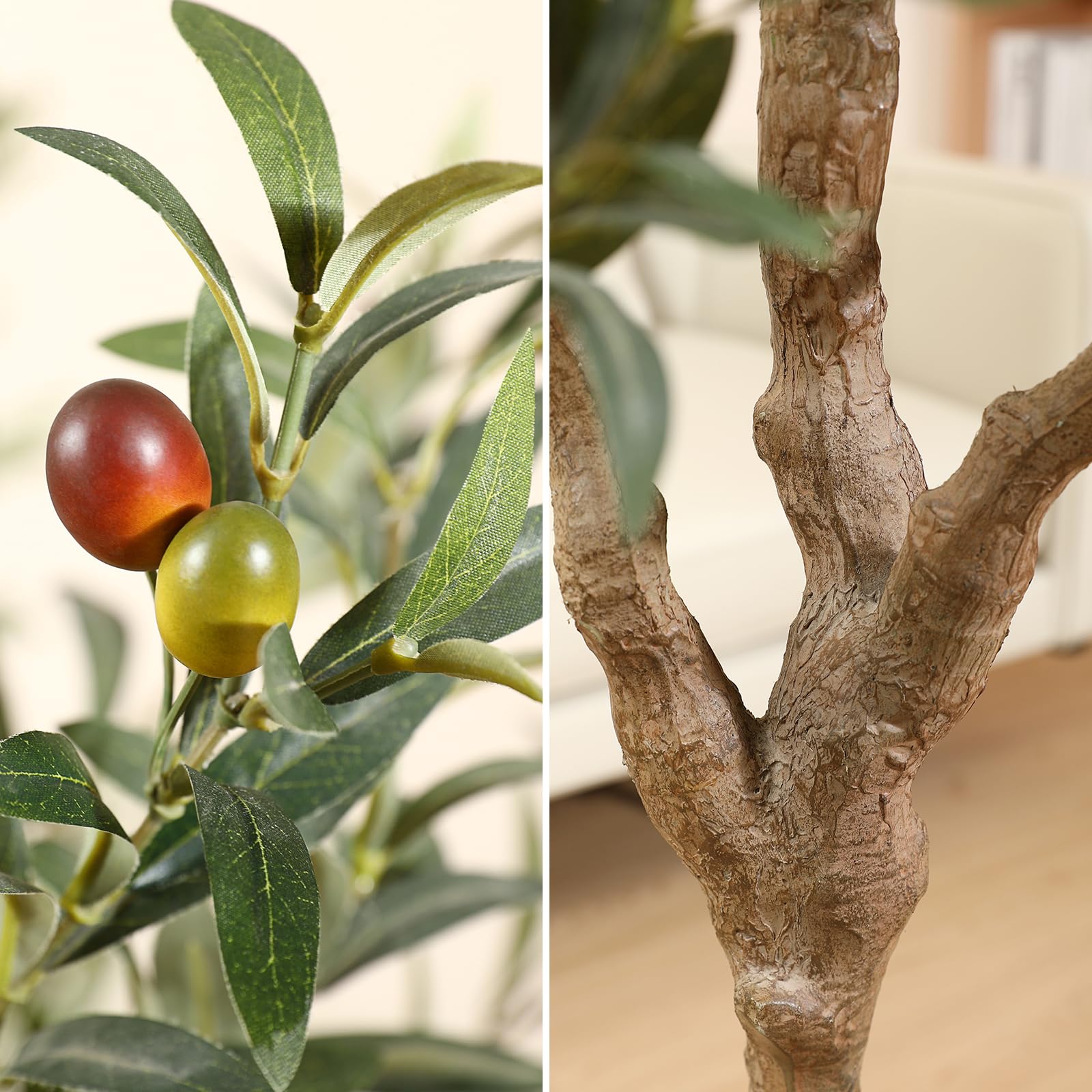 Olive Trees Artificial Indoor, 7Ft Artificial Olive Plants, Tall Faux Olive Tree