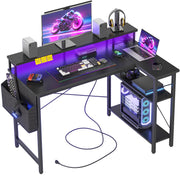 Shaped Gaming Desk with Power Outlets