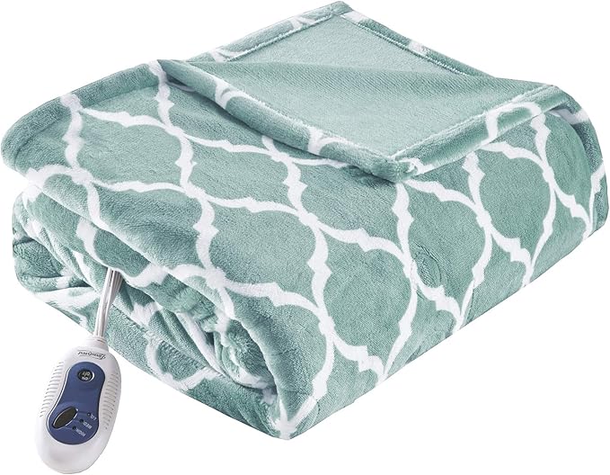 Printed Plush Electric Blanket for Cold Weather, Fast Heating