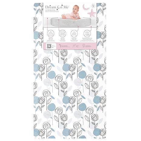 Snooze Firm Fiber Baby Crib Mattress in Grey, Greenguard Gold and JPMA Certified