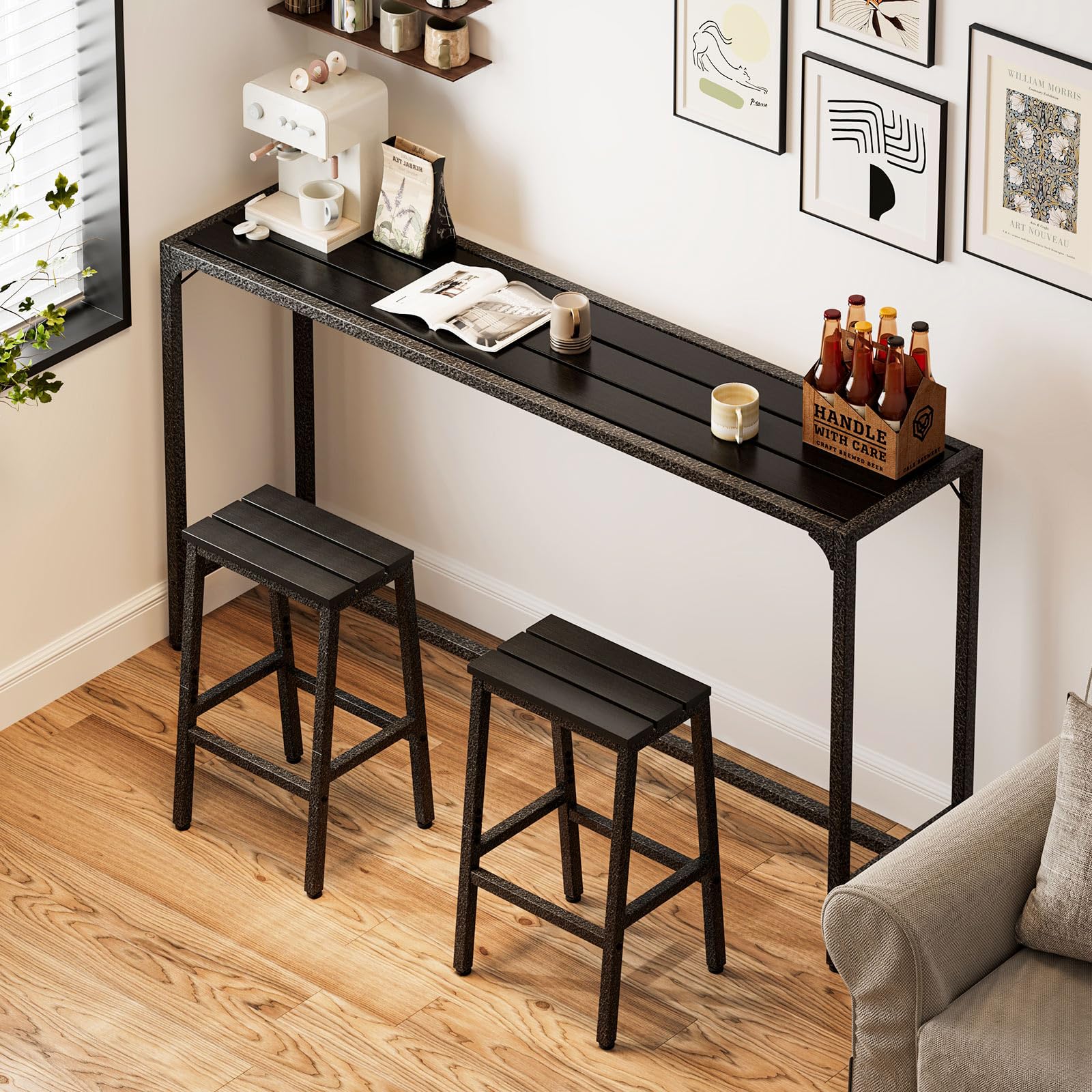 55 Inch Outdoor Bar Table, Patio Counter Bar Height Table