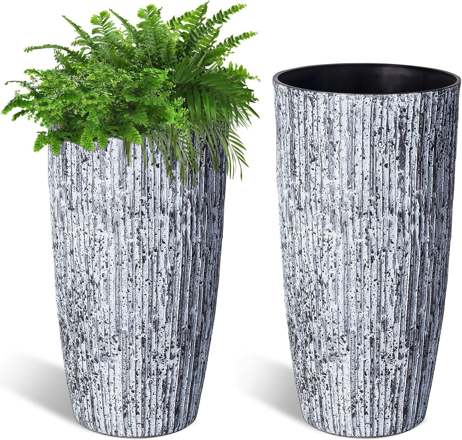 Tall Planters for Outdoor Indoor Plants, 20" Outdoor Planters for Porch, Front Porch Planter