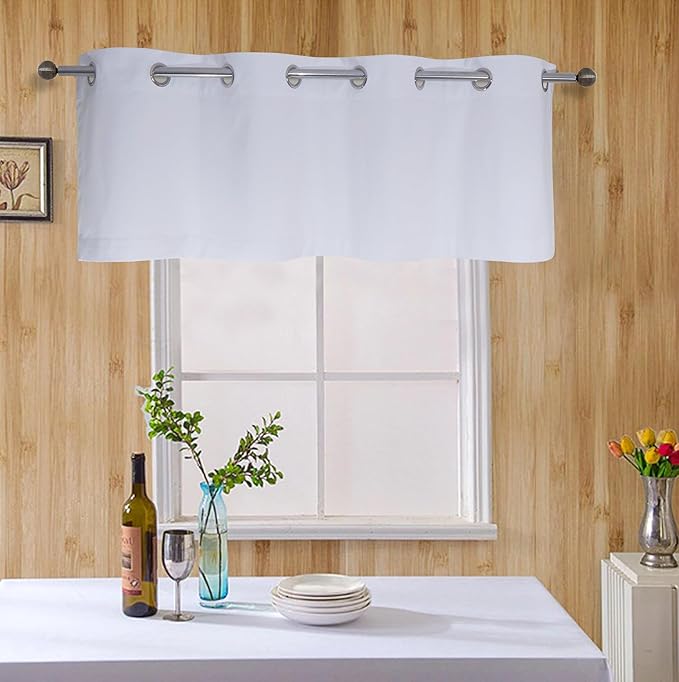 White Cotton Curtains - Solid & Thick Window/Door Curtains 96 Inch Long