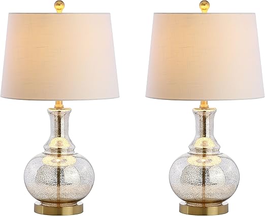 YL1068C-SET2 Set of 2 Table Lamps Lavelle 25" Glass LED Table Lamp Contemporary