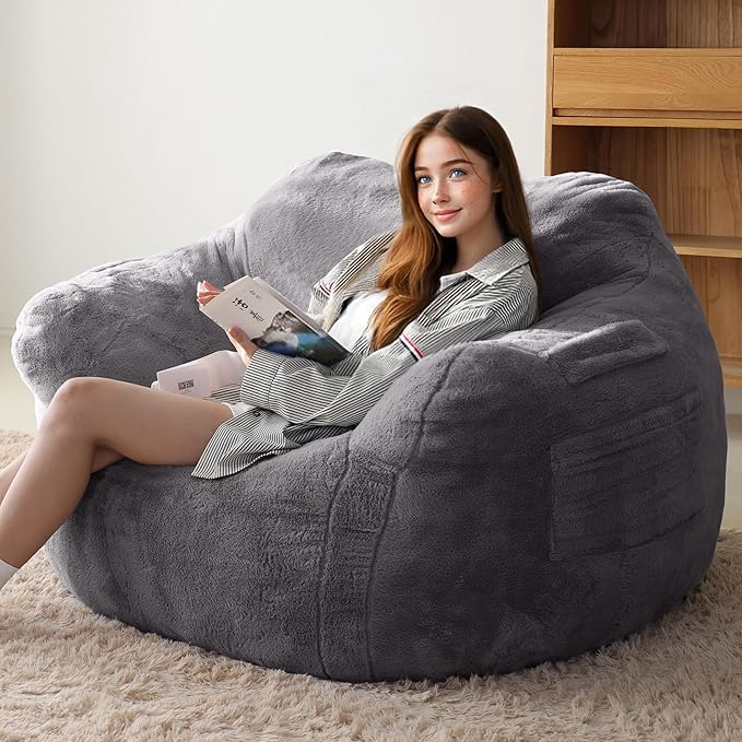 Large Bean Bag Chairs for Adults - Oversized Memory Foam Filled Bean Bag Sofa