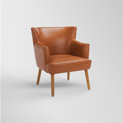 Collection Delfino Cognac Faux Leather/Natural Accent Chair