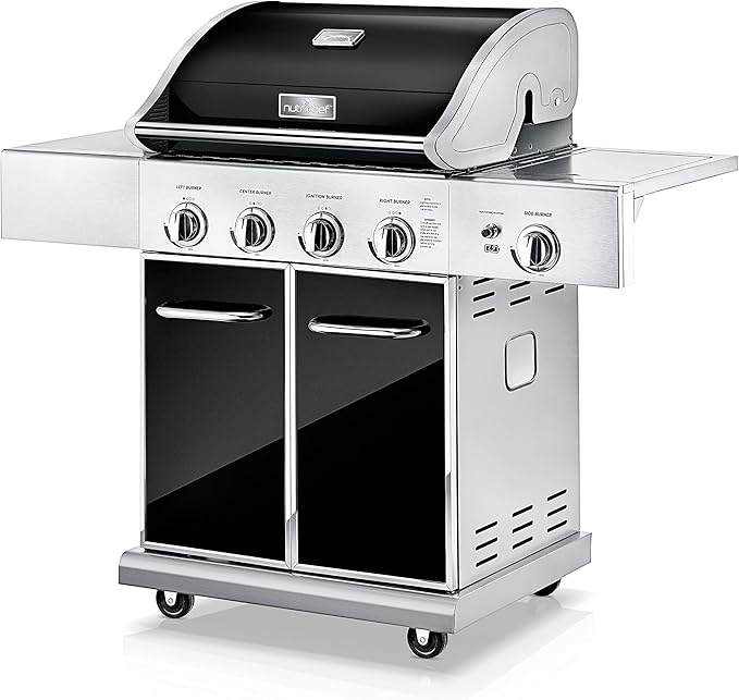 Charcoal Grill Offset Smoker with Cover, Portable Stainless Steel Grill