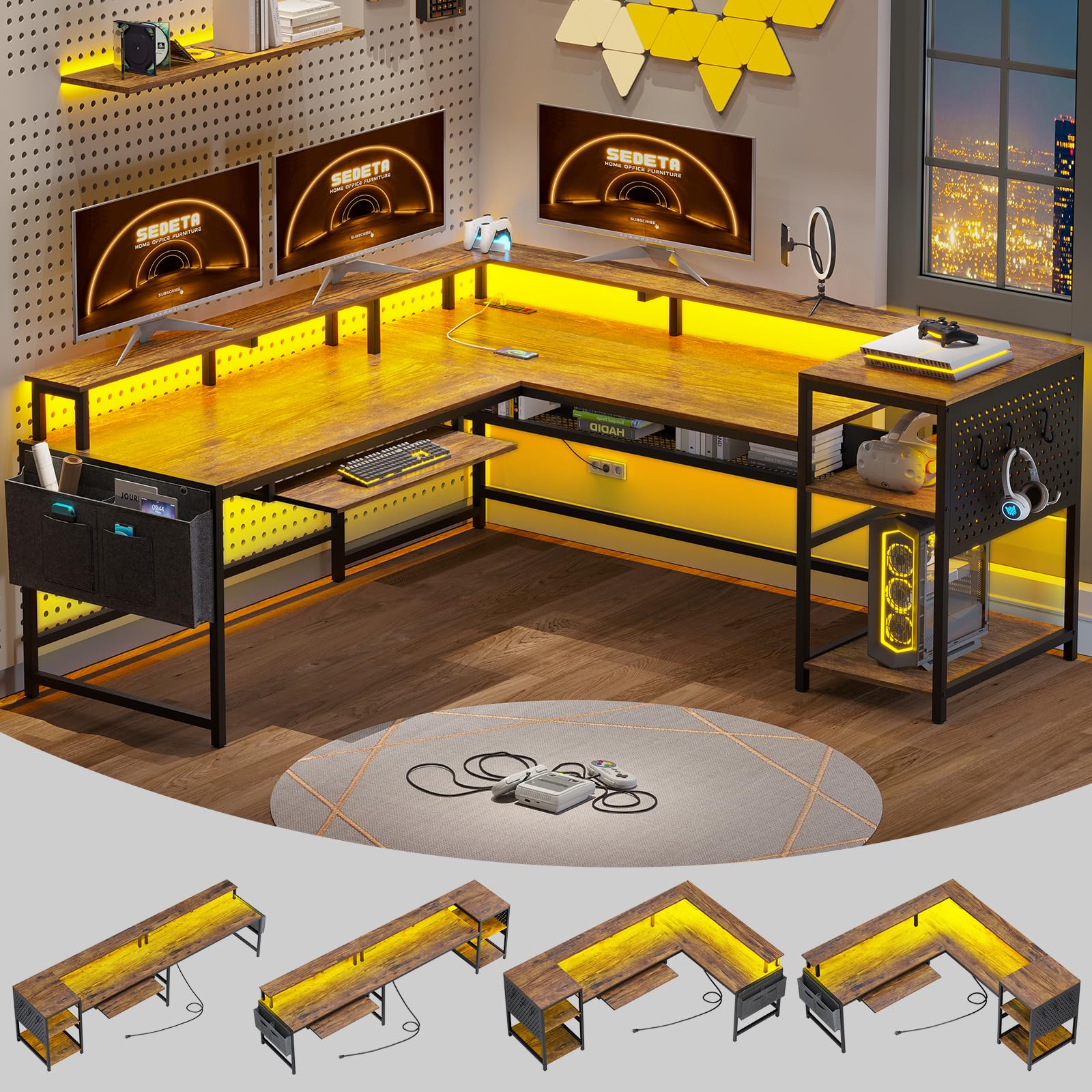 L Shaped Computer Desk, Reversible Computer Desks