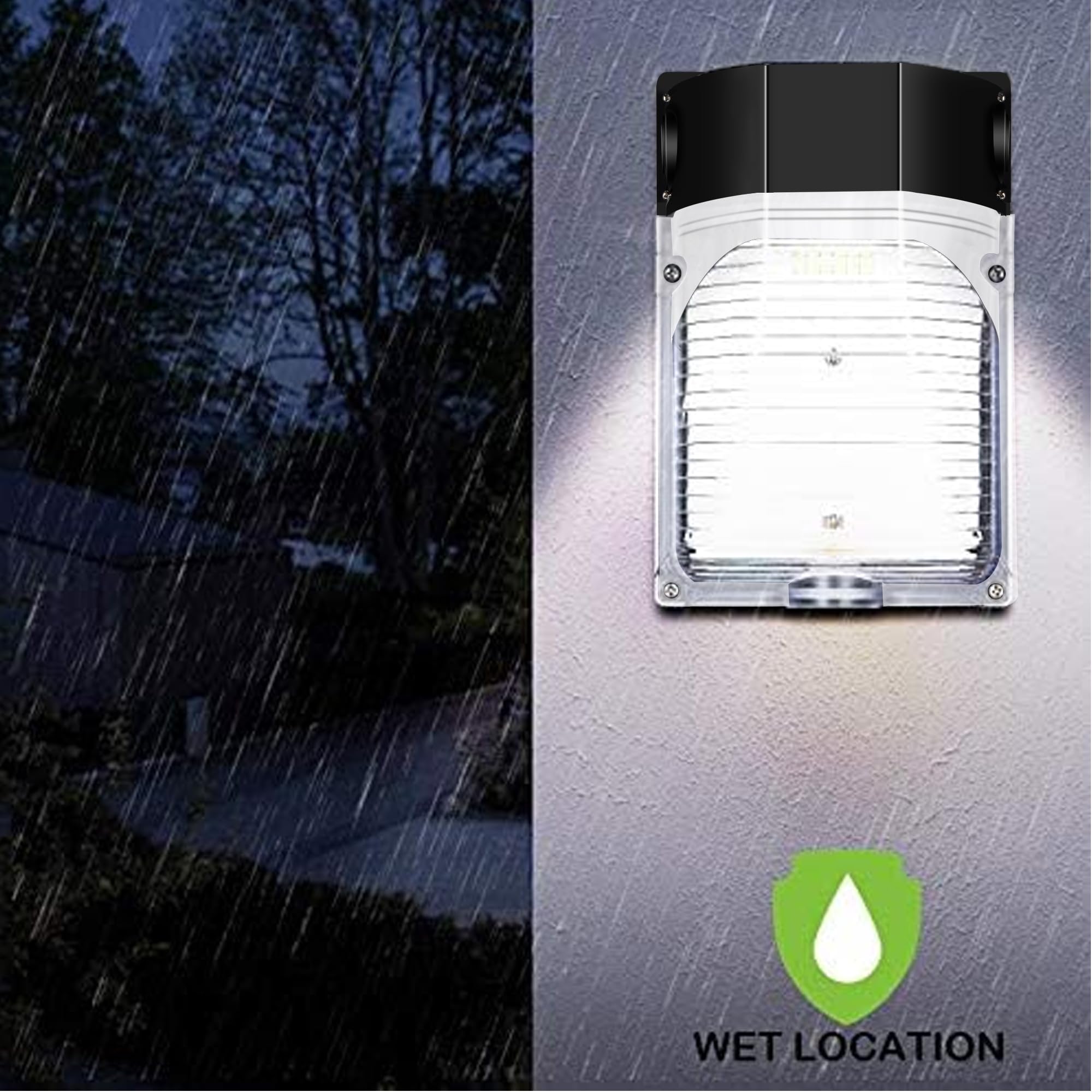 Update 30W LED Wall Pack Light with Photocell, 3450LM 5000K Daylight Dusk