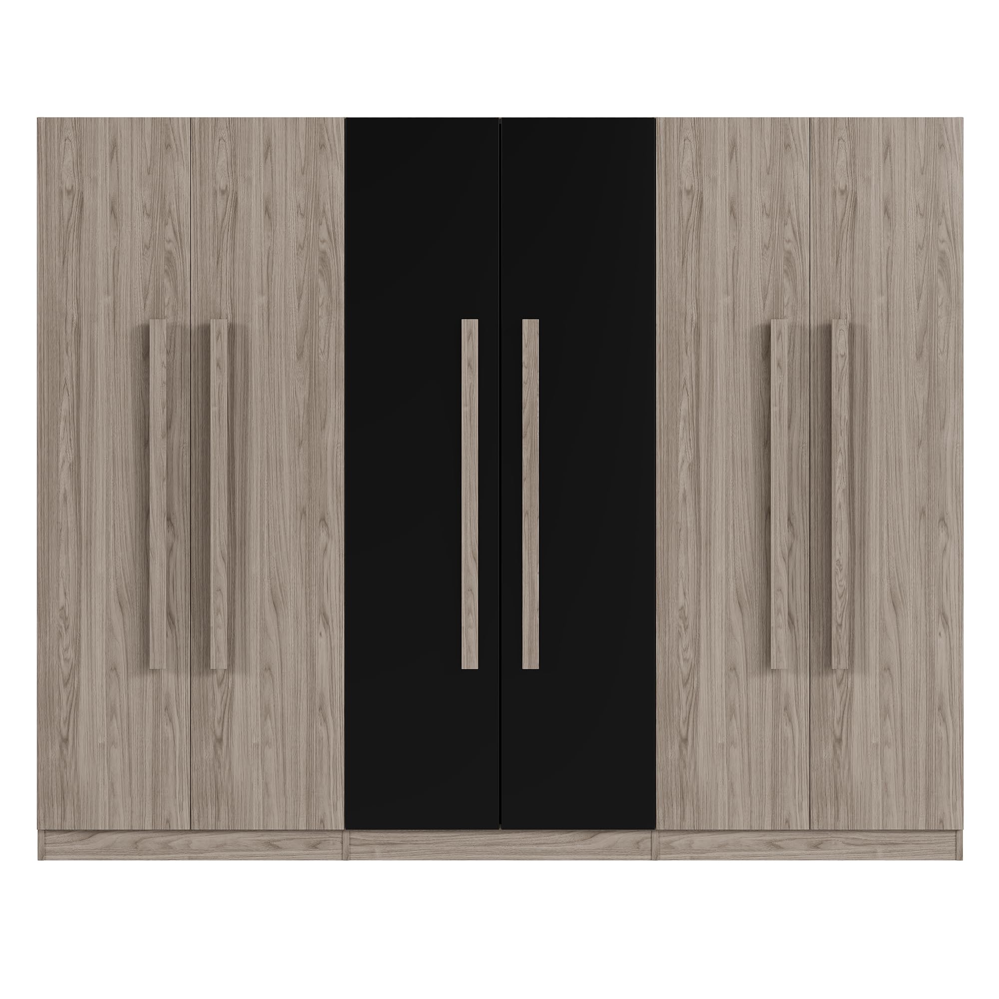 6 Doors Large Wardrobe Closet, 82.6" Wooden Armoire Cabinet