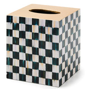 Boutique Square Tissue-Box Cover, Tissue Holder for Home Decor, Black-and-White