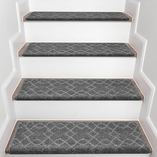 Bullnose Carpet Stair Treads, Stairs Carpet Non Slip 15 Pack