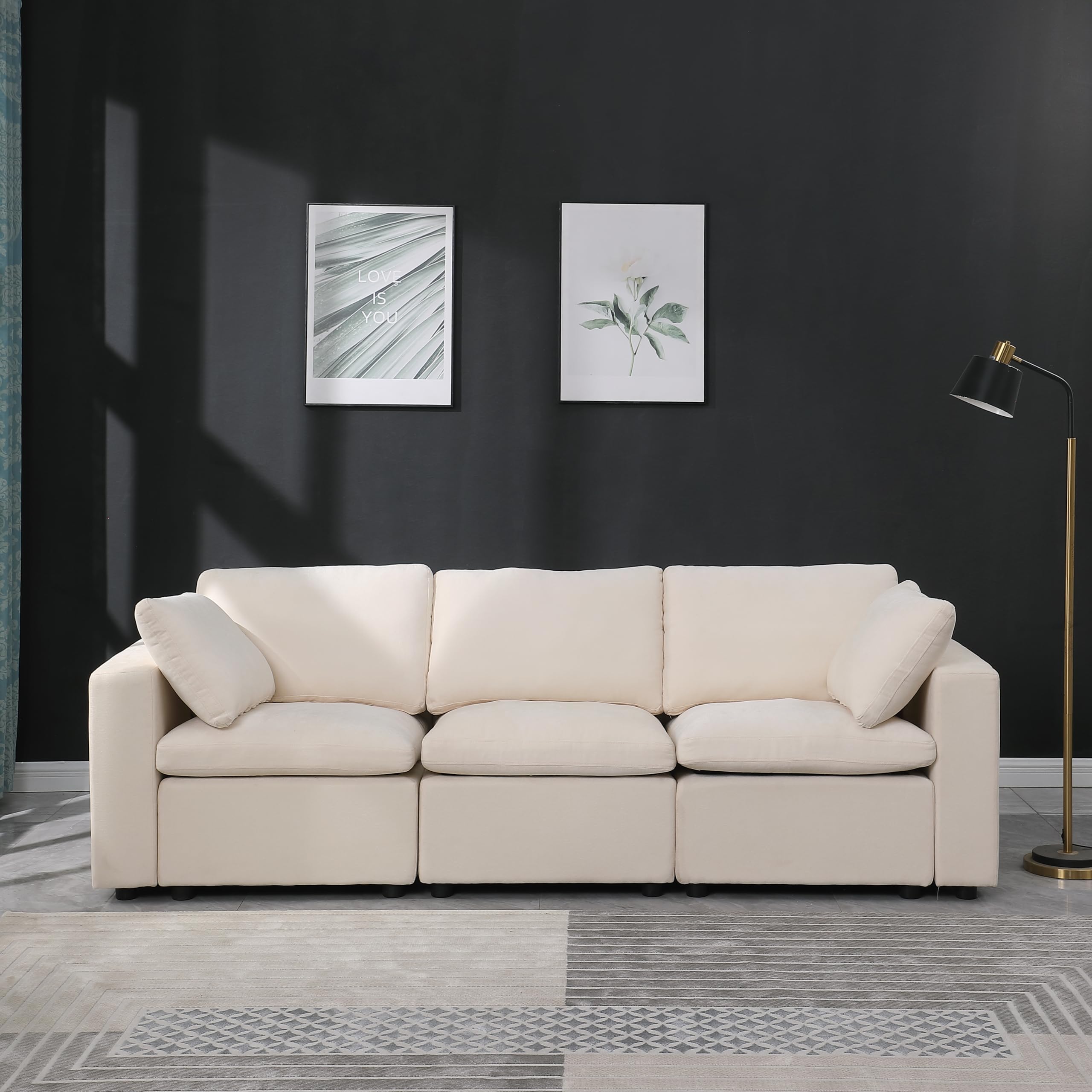 3 Seater Convertible Modular Sectional Sofa