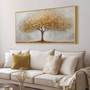 Large Framed Tree of Life Gold Wall Art for Living Room