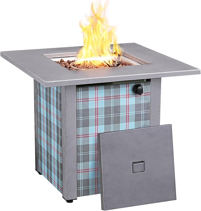 Fire Pit Table, ETL-Certified Fire Table with Lava Rocks for Patio Deck Garden