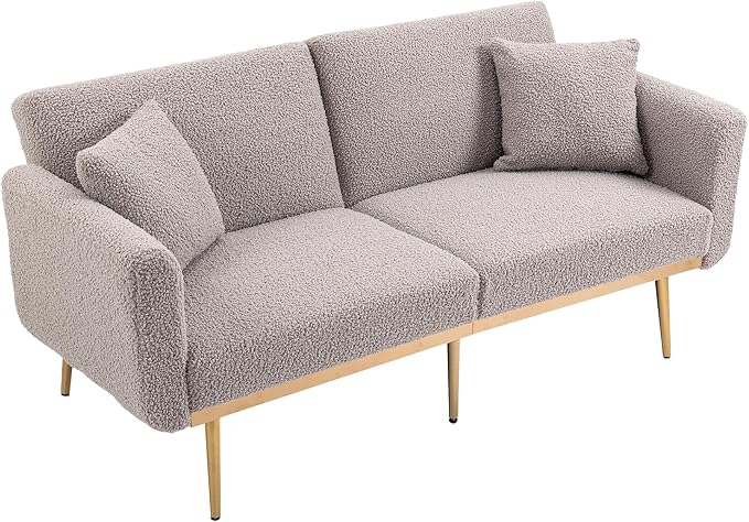 63" Loveseat Sofa Accent Sofa, Mid Century Modern Velvet Fabric Couch