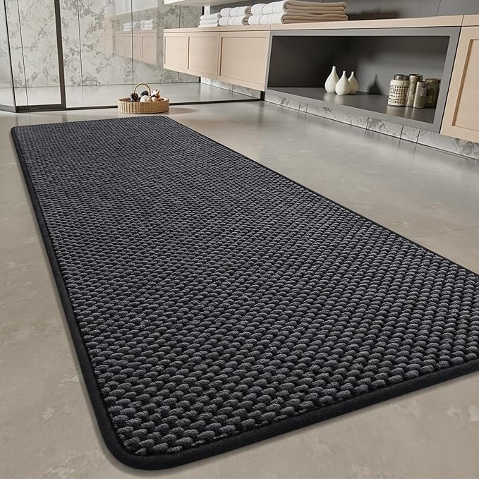 Bath Mat-Super Absorbent Chenille Bathroom Mats-Rubber Backed Bath Mats