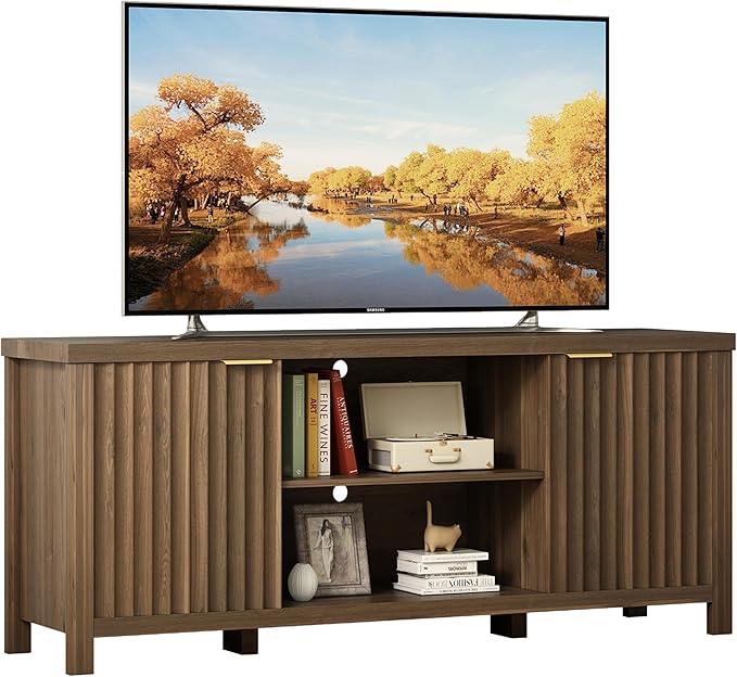 Modern Mid Century Entertainment Center with Storage