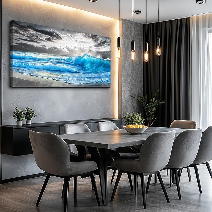 Large Canvas Wall Art For Living Room Wall Decor For Bedroom Blue Tree Landscape Wall