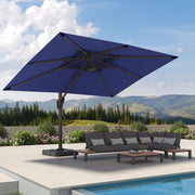 9' X 12' Cantilever Patio Umbrella with Base Included 360°Rotation Rectangular