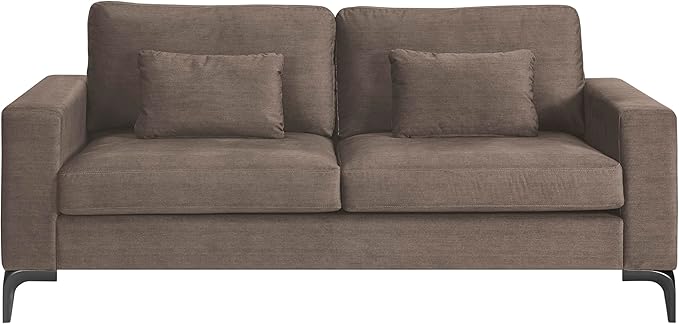 Austin Upholstered Sofa, Contemporary Square Arms Living Room Couch
