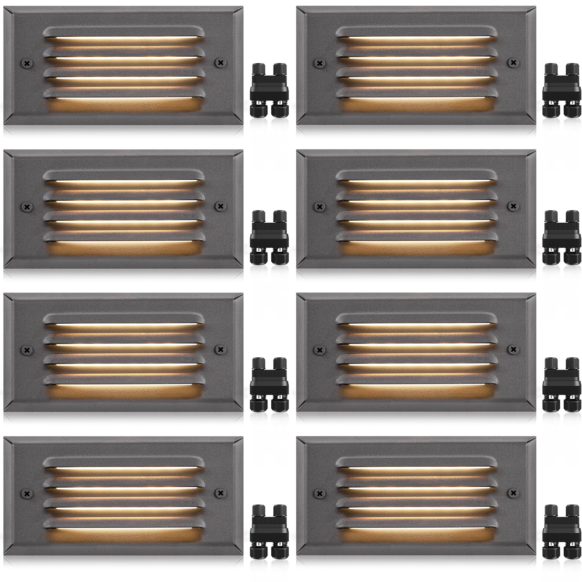 Low Voltage Step Lights - Outdoor Stair Lights 5W LED with Horizontal Louver Face