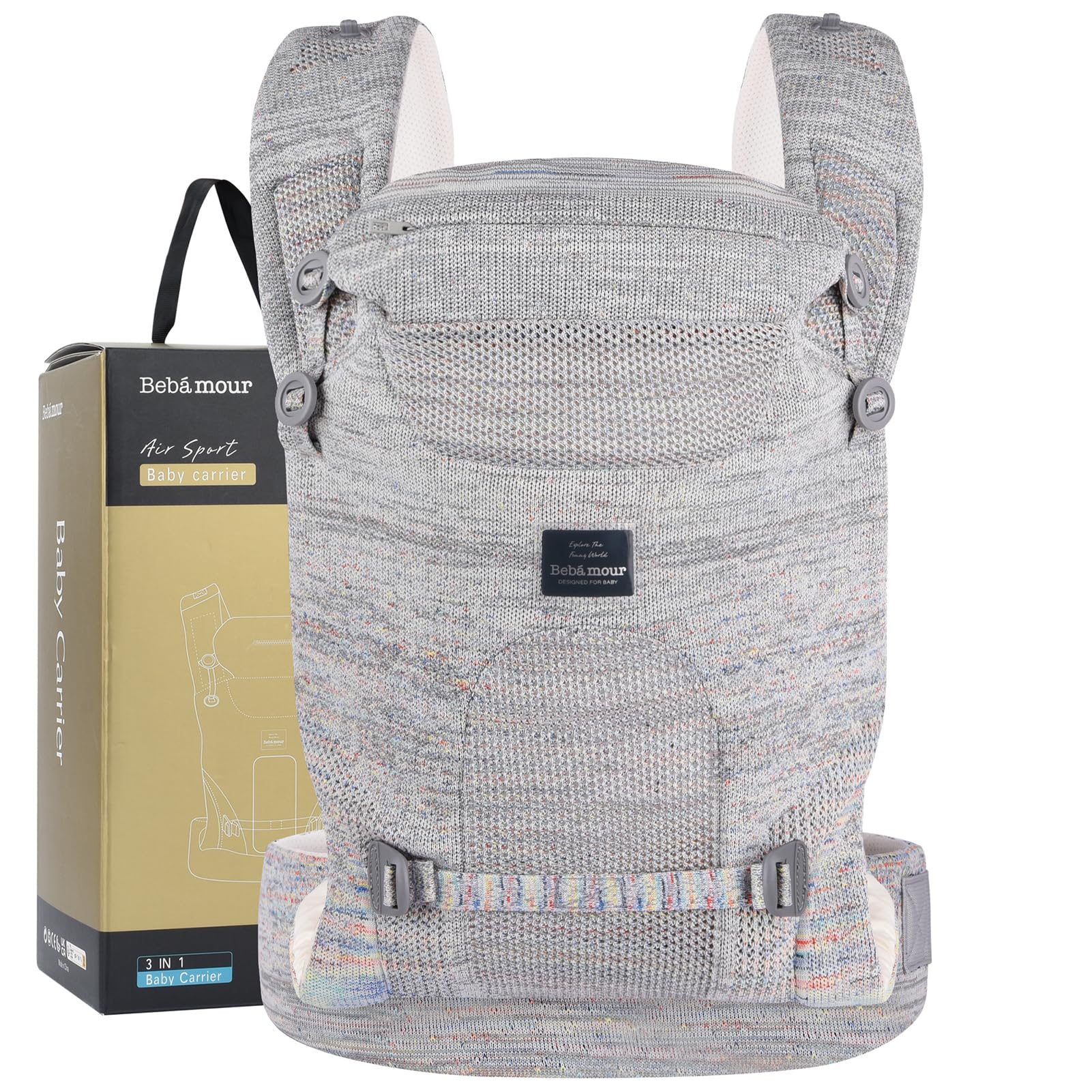 Baby Carrier Newborn to Toddler -Lightweight Baby Wrap Carrier 3-in-1 Baby Carrier