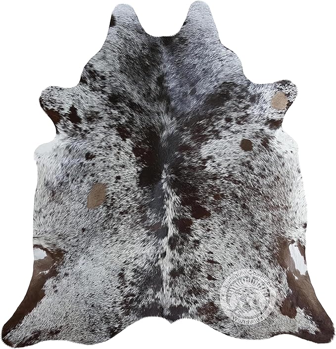 100% Genuine Salt and Pepper Longhorn Tricolor Cowhide Rug