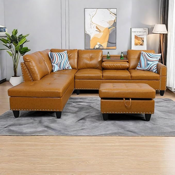 L Shaped Sectional Couches, Modern Convertible Lounge Sofa