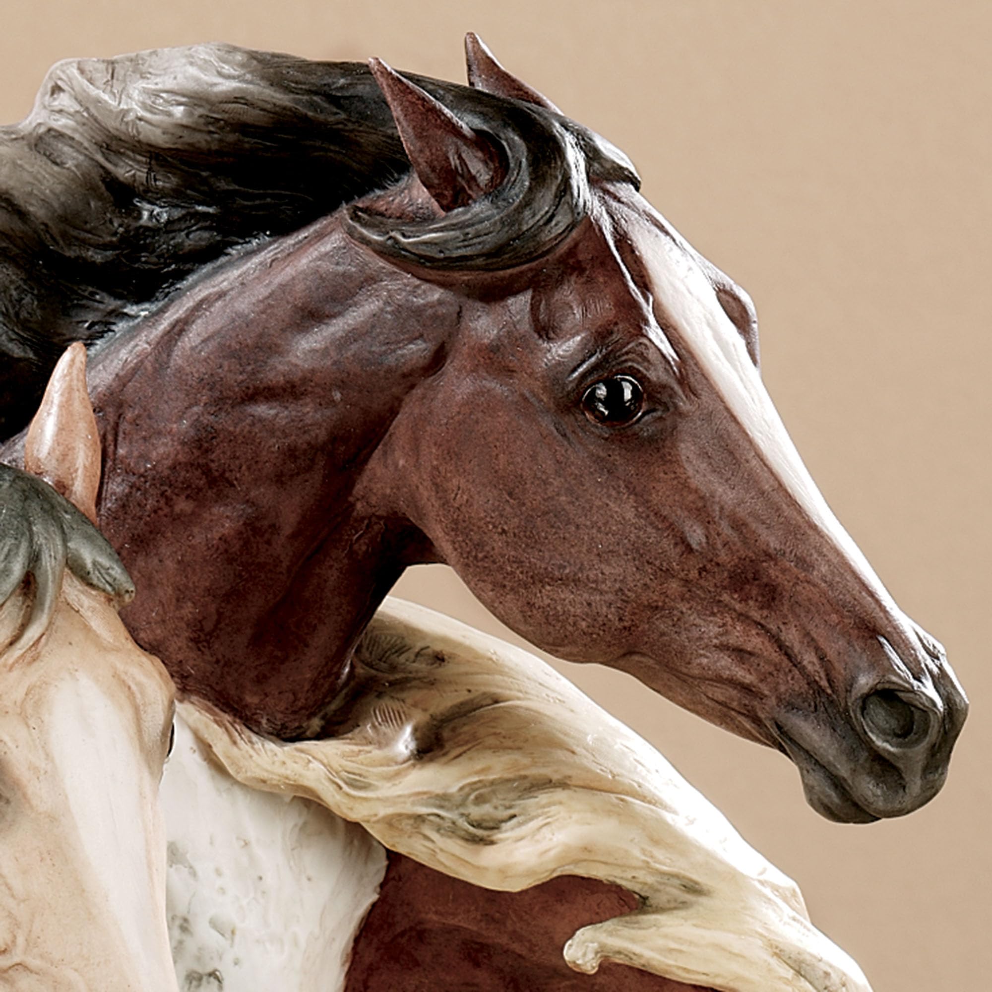 Wild at Heart Horse Sculpture - Resin - Brown, Black