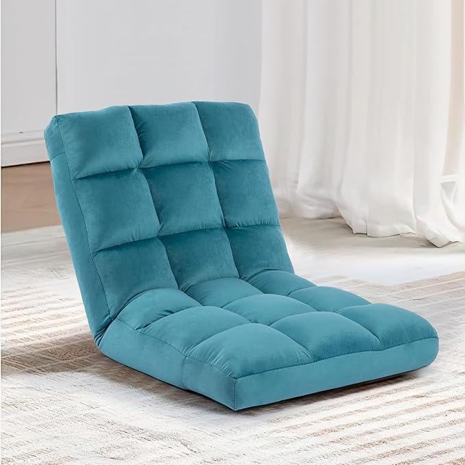 Floor Chair, 24 inches Wide Oversized Velvet Armless Lay Flat Floor seat