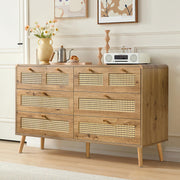 6 Drawer Dresser for Bedroom, Large Dresser with Deep Drawers. Long Wooden