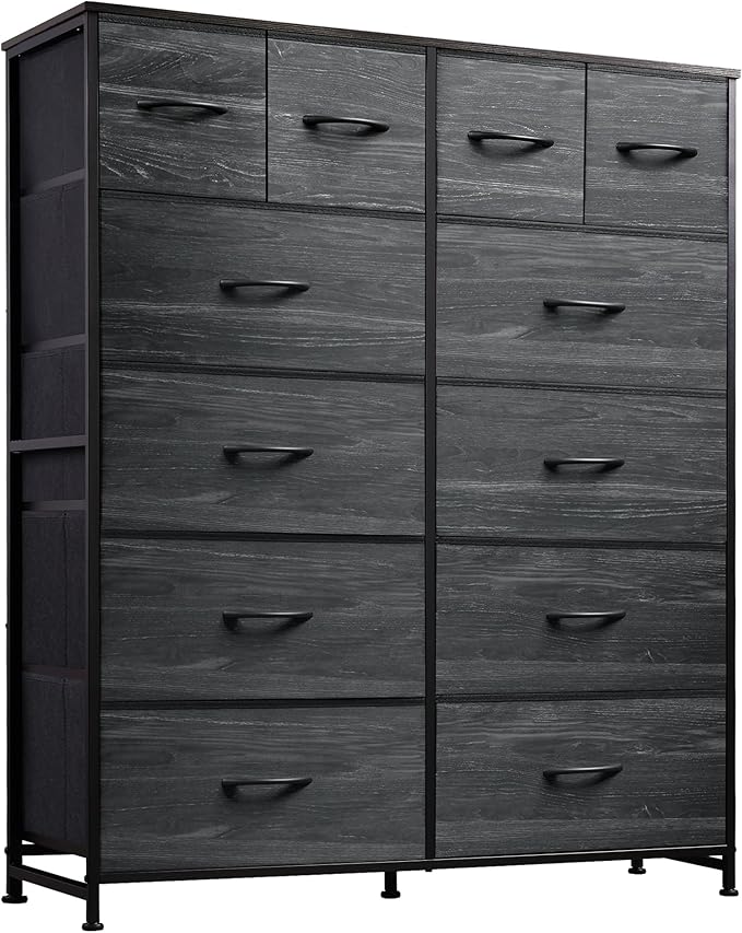 Tall Dresser for Bedroom with 12 Drawers, Chests of Drawers, Fabric Dresser