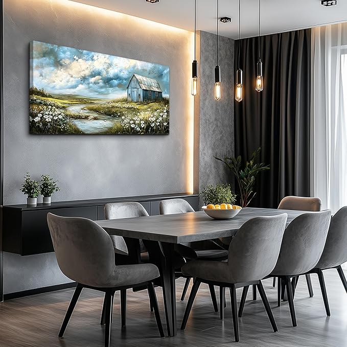 Large Canvas Wall Art For Living Room Wall Decor For Bedroom Blue Tree Landscape Wall