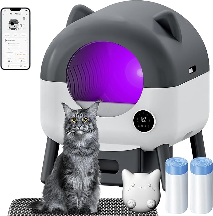Self Cleaning Cat Litter Box/Revamped-S7, Extra Large 110L Automatic Litter Box