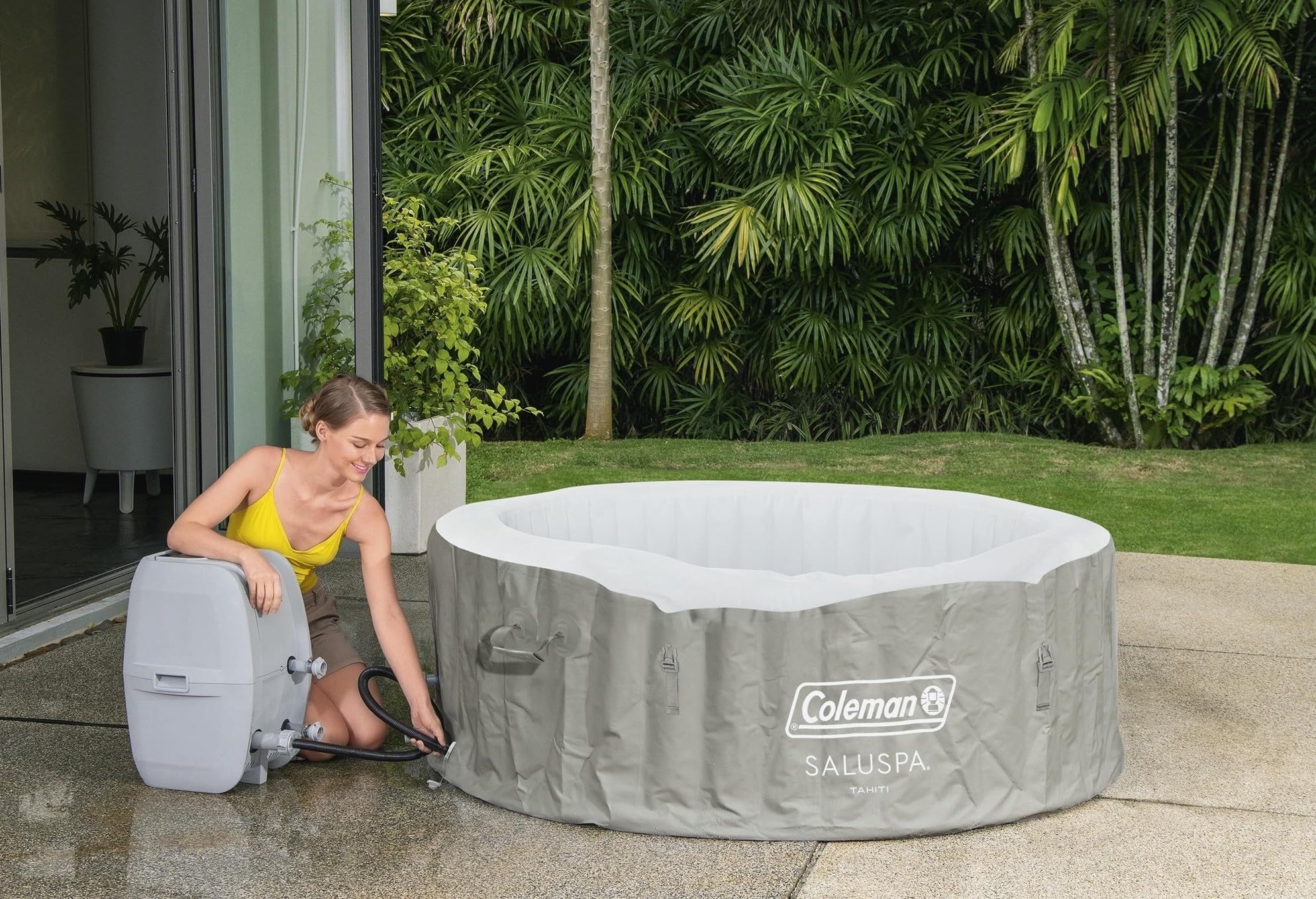 EnergySense AirJet Inflatable Hot Tub Spa (71" x 26") | Portable Hot Tub