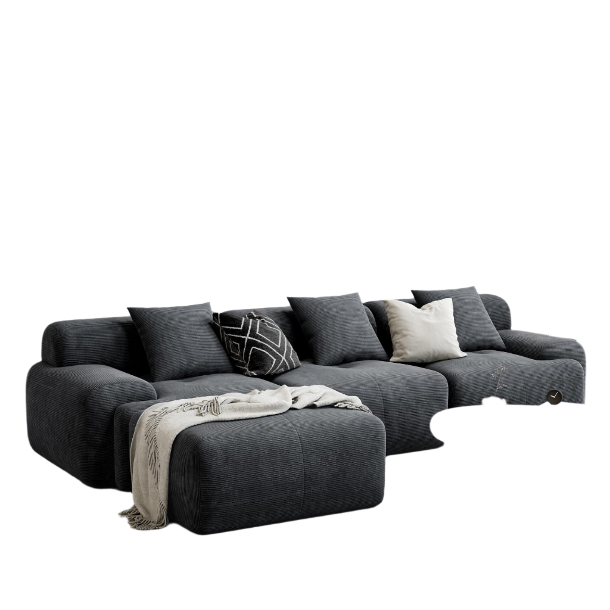118" Modern L-Shaped Modular Sectional Sofa for Living Room