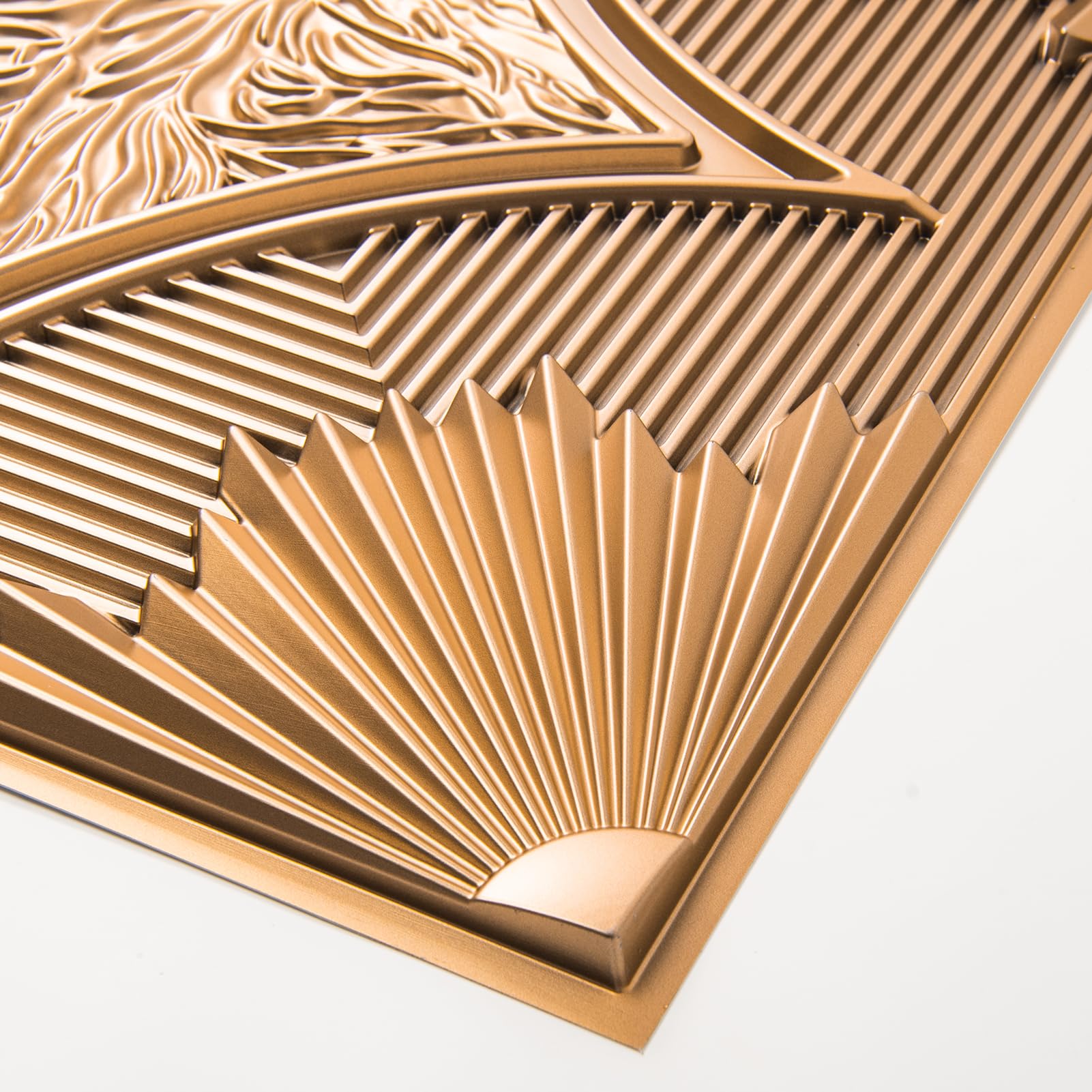 Ceiling Tiles 24x24 in Bronze (12-Pack, 48 Sq.ft), 3D Wainscoting Panels Glue Up 2x2