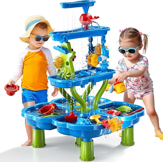 3 in 1 Water Table for Toddlers 3-5 4-8, Summer Outdoor Beach Outside Backyard